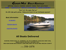 Tablet Screenshot of northernwisconsinboatrentals.com